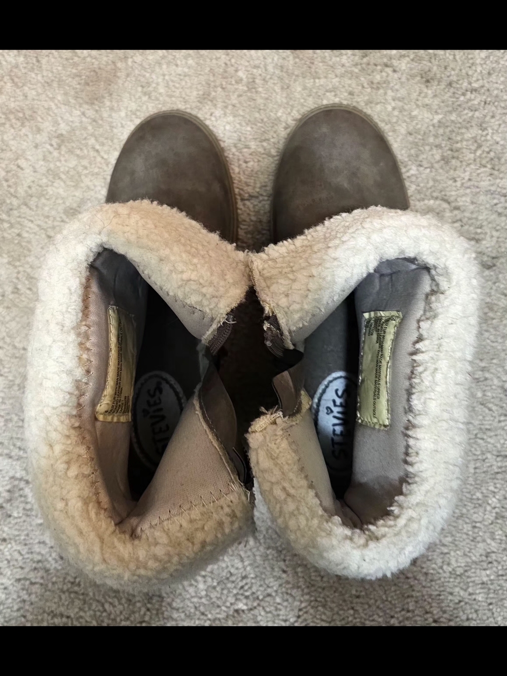 Stevies Women's Taupe Faux-Shearling Lined Boots